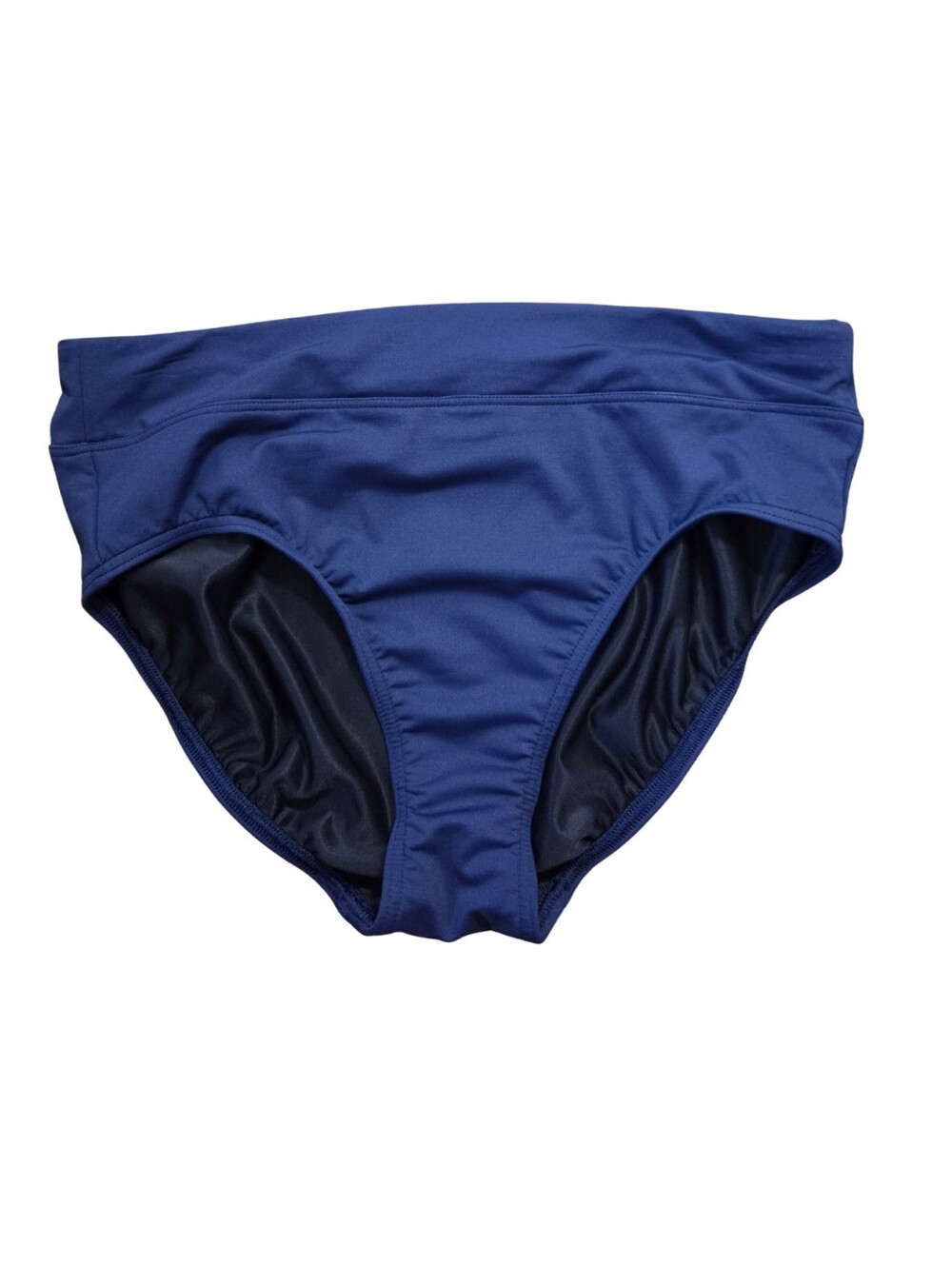 Lands' End Swim Bottoms Womens 10 Navy Blue Bikini Lined Resort Travel Cruise